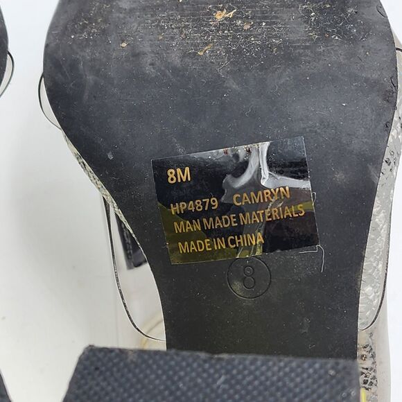 Cape Robbin Vogue77 Camryn Yellow Chunky Heel Sandals Size 8 - Picture 8 of 10